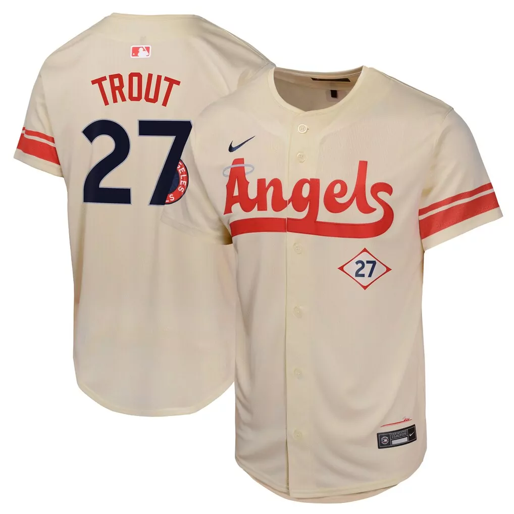 Mike Trout Los Angeles Angels Youth City Connect Limited Jersey | Cream Stitched | Fan Gear for Men, Women & Youth