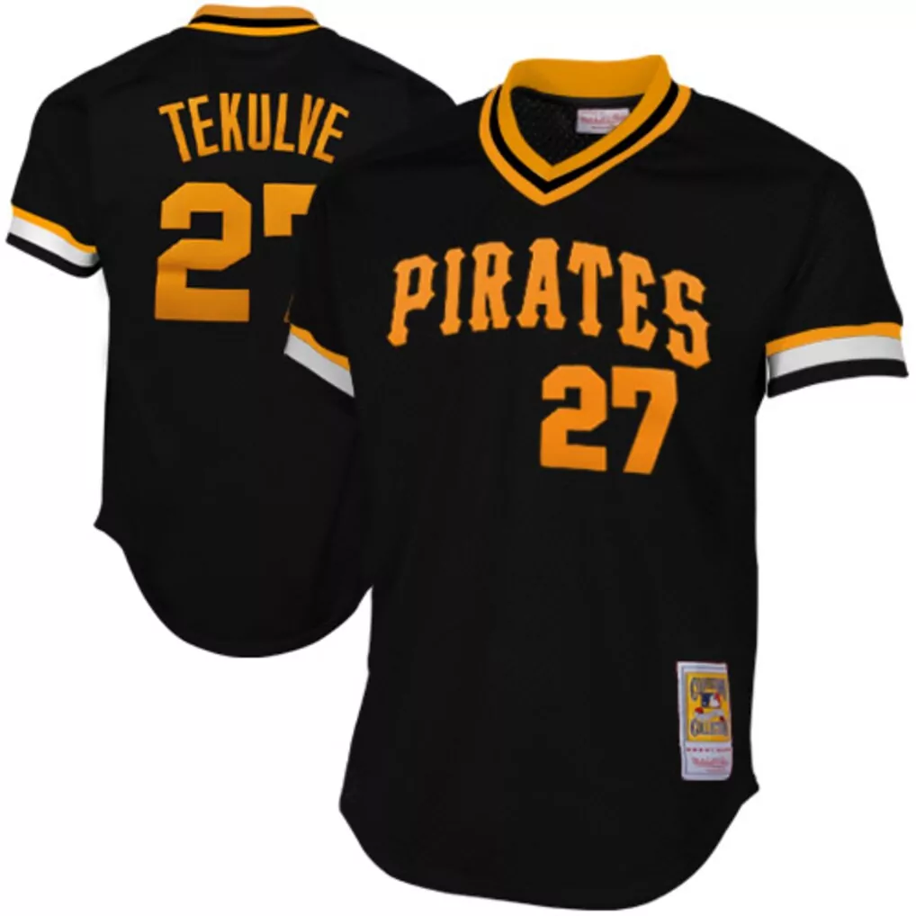 Mitchell & Ness Pittsburgh Pirates Kent Tekulve 1982 Authentic Practice Jersey | Black Fan Gear | For Men, Women & Youth