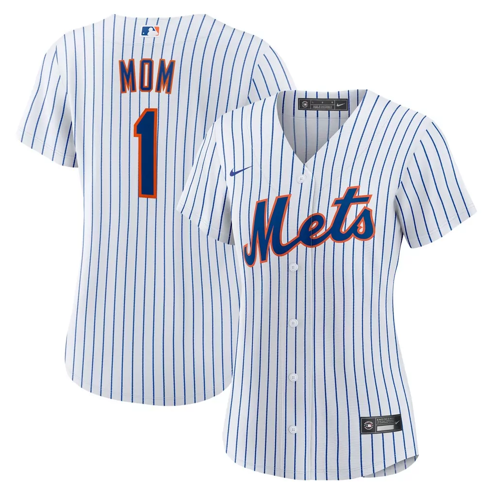 New York Mets Nike Women's 1 Mom Home Replica Jersey | White | Heartfelt Fan Gear for Game Day | For Men, Women & Youth