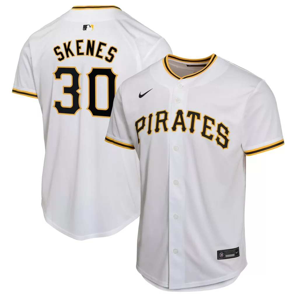 Paul Skenes Pittsburgh Pirates Nike Youth Home Player Game Jersey | White | Fan Gear for Youth