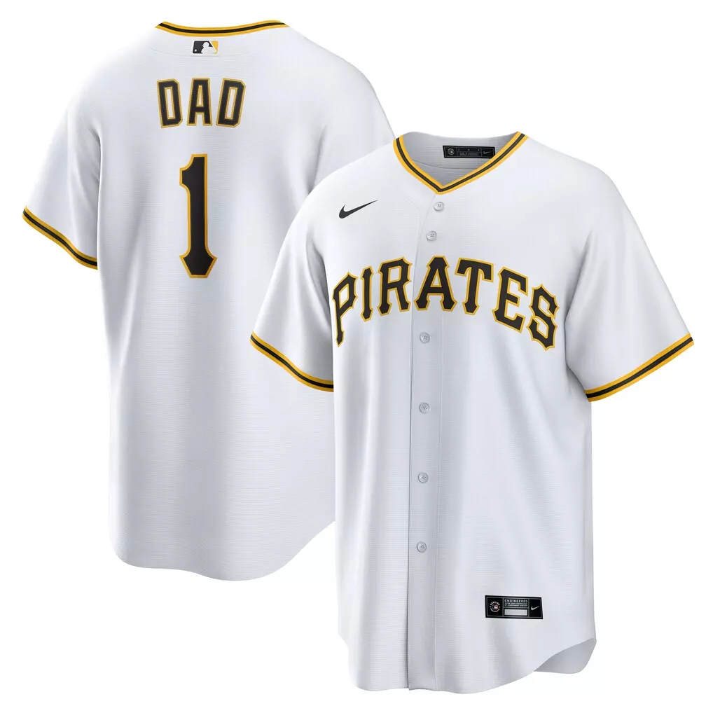 Pittsburgh Pirates Nike 1 Dad Home Replica Jersey White | Stylish Fan Gear for Men, Women & Youth | Perfect Gift Idea