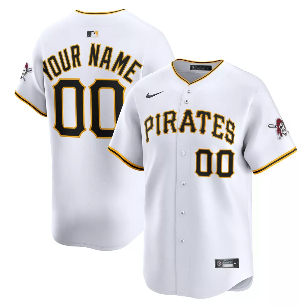 Pittsburgh Pirates Nike Home Limited Custom Jersey | White | Exclusive Fan Gear for Men, Women & Youth
