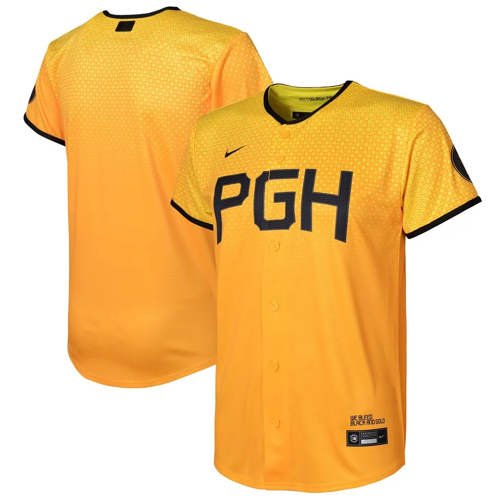 Pittsburgh Pirates Youth City Connect Replica Jersey | Gold Nike Fan Gear | Great Gift for Men, Women & Youth