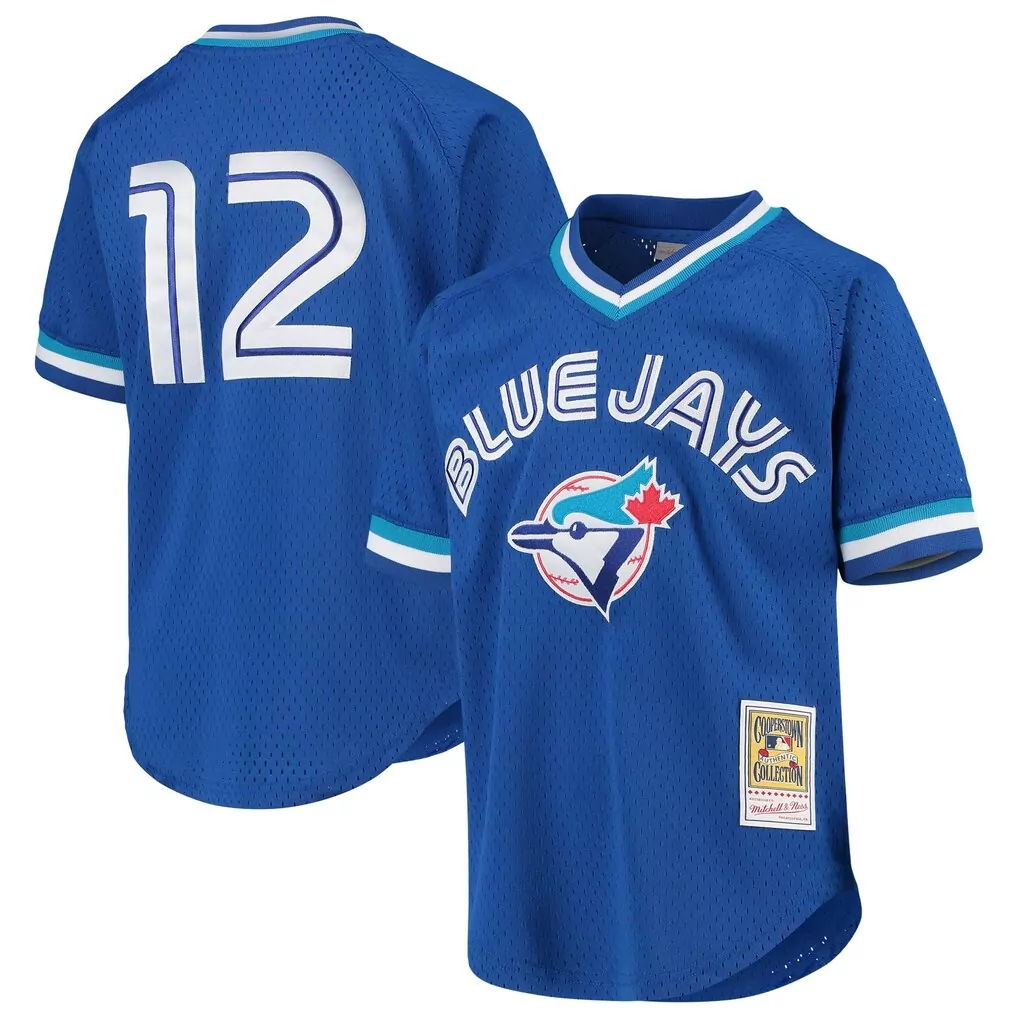 Roberto Alomar Toronto Blue Jays Youth Cooperstown Collection Jersey | Royal Mesh Batting Practice Fanwear | For Men, Women & Youth