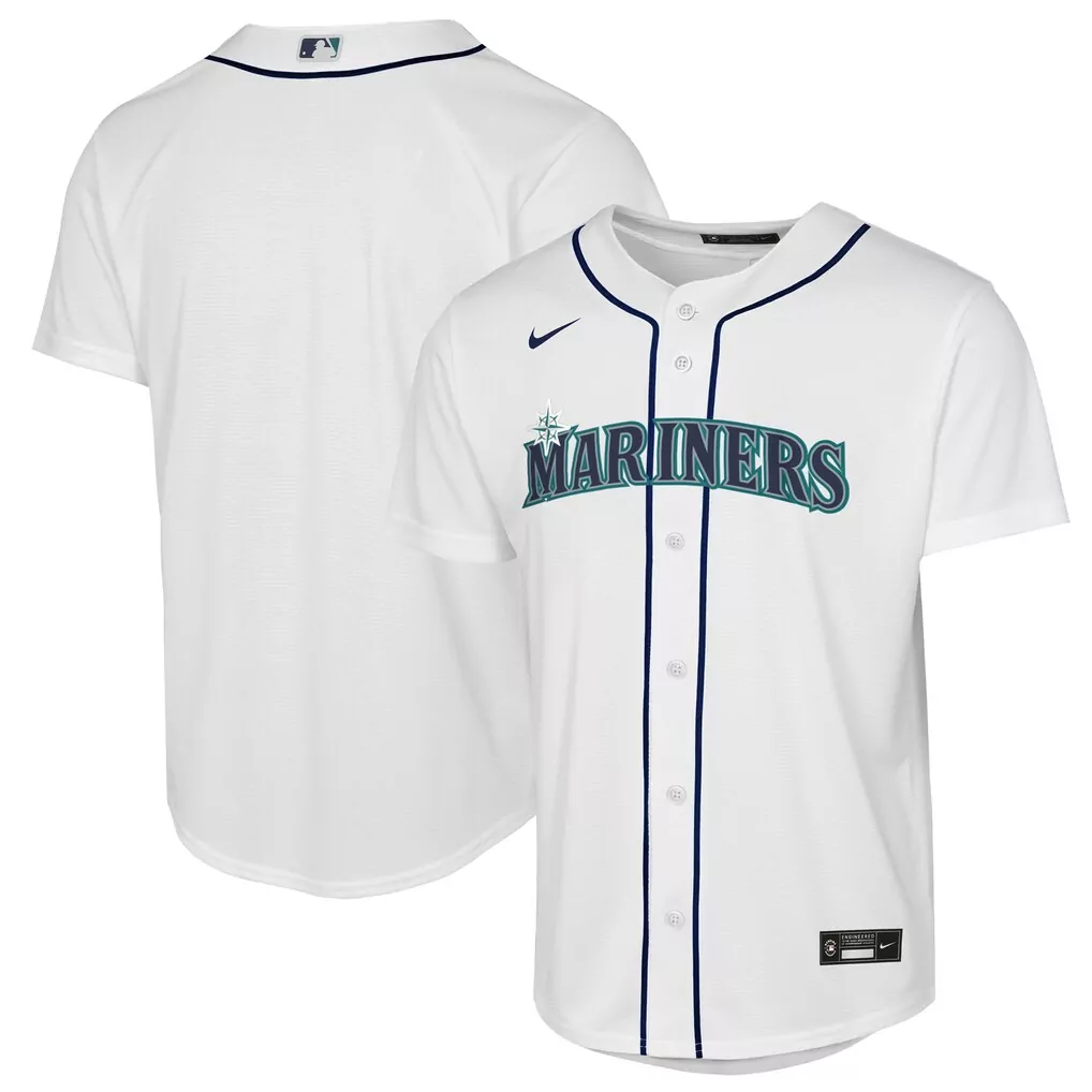 Seattle Mariners Youth Home Replica Jersey | White Nike Fan Gear | Great Gift for Men, Women & Youth