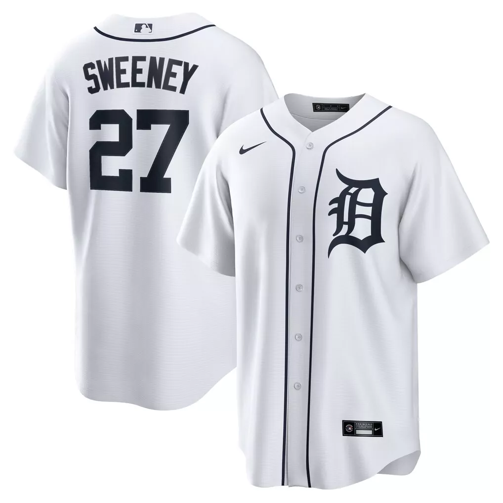 Trey Sweeney Detroit Tigers Nike Home Replica Jersey | White Edition | Classic Fan Gear | For Men