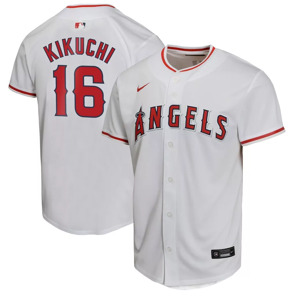 Yusei Kikuchi Los Angeles Angels Nike Youth Home Game Jersey | White Stitched Design | Fan Gear for All | For Men, Women & Youth