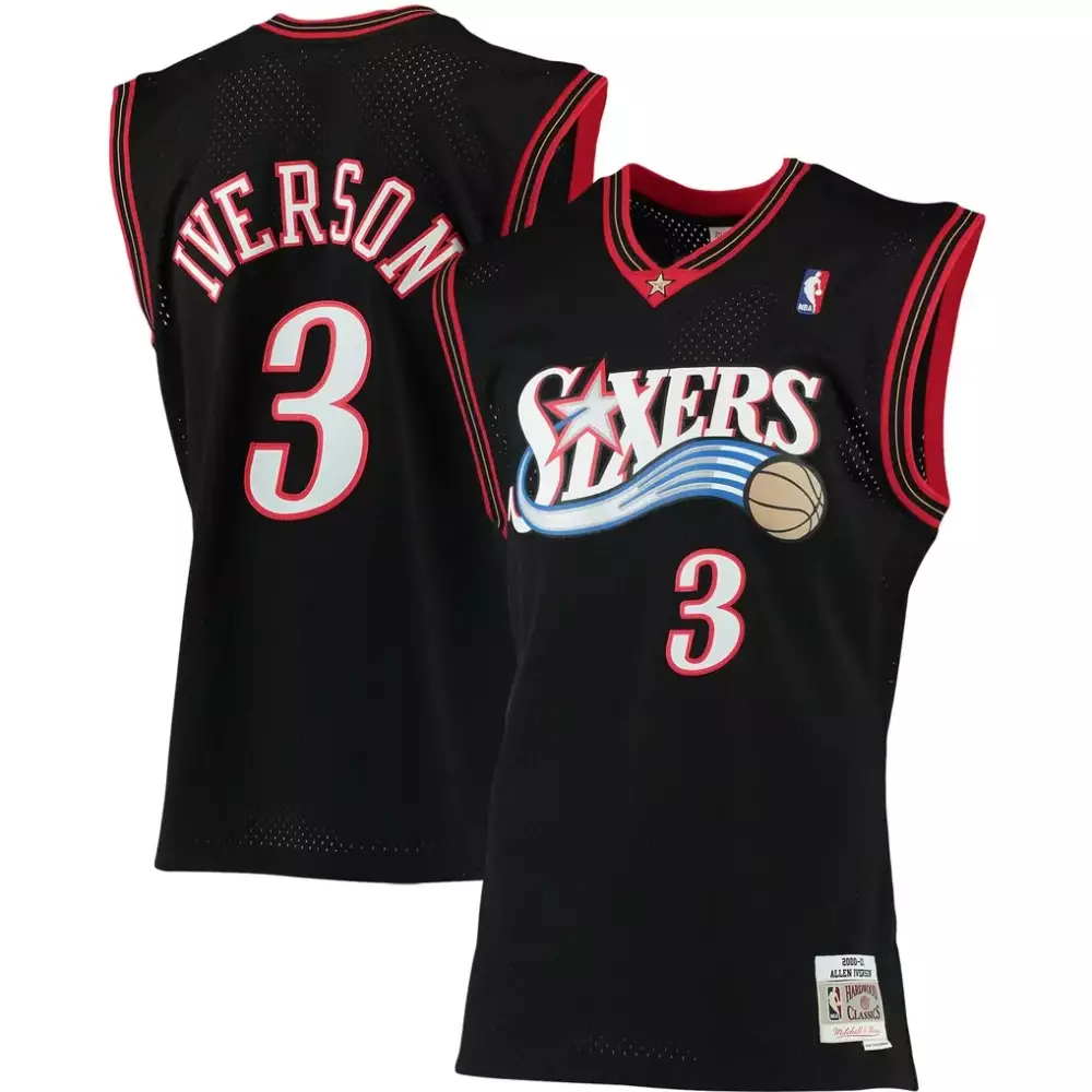 Allen Iverson Big Tall Swingman Jersey | 2000-01 Black Philadelphia 76ers Fan Gear | For Men, Women & Youth