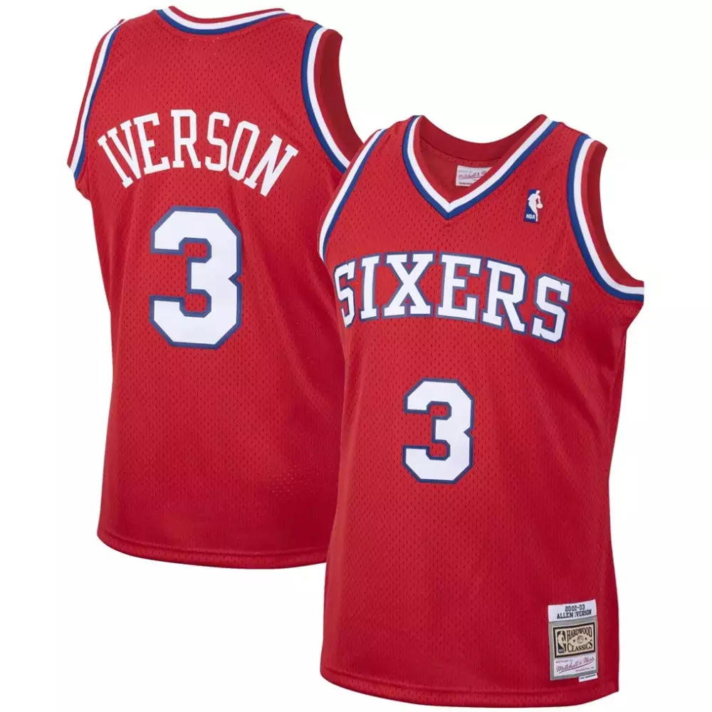 Allen Iverson Hardwood Classics Swingman Jersey | 2002-03 Red Philadelphia 76ers Fan Gear | For Men, Women & Youth