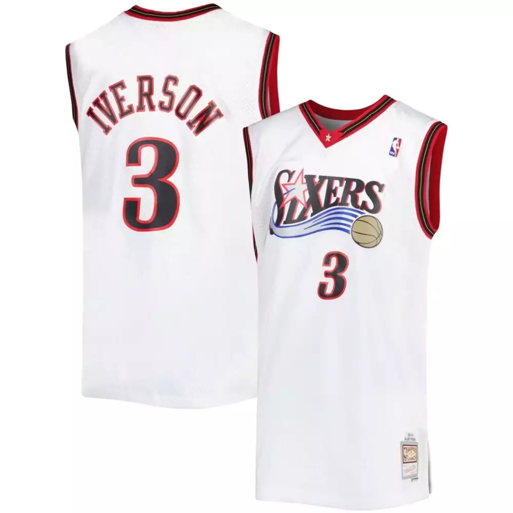 Allen Iverson Philadelphia 76ers 1996-97 Swingman Jersey | Hardwood Classics White | Replica Fan Gear for Men, Women & Youth
