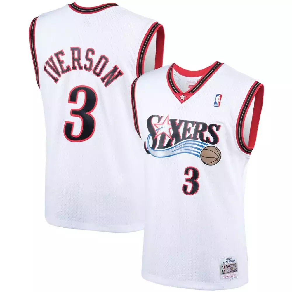 Allen Iverson Philadelphia 76ers Hardwood Classics Swingman Jersey | Classic White Design | Fan Gear for Men, Women & Youth