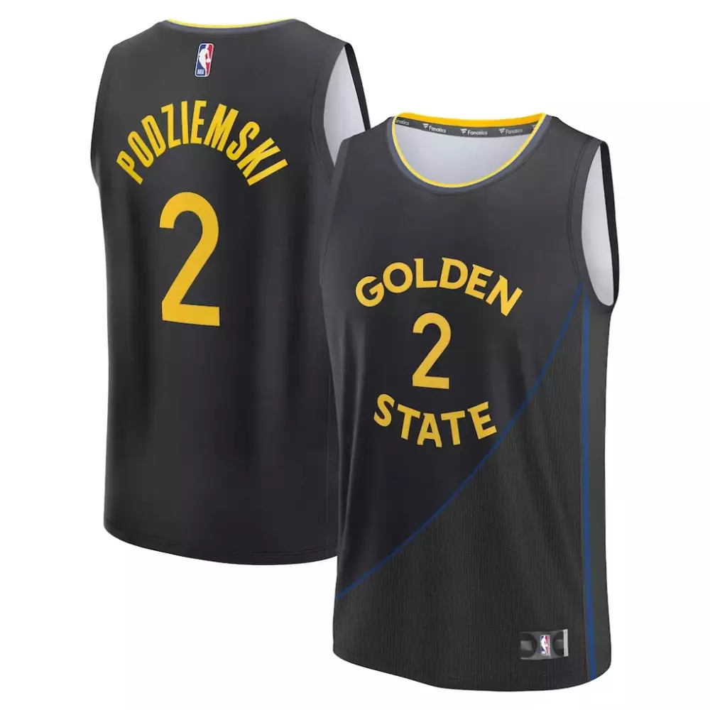 Podziemski Golden State Warriors 2025 Statement Edition Jersey | Black Replica Fan Gear | For Men, Women & Youth