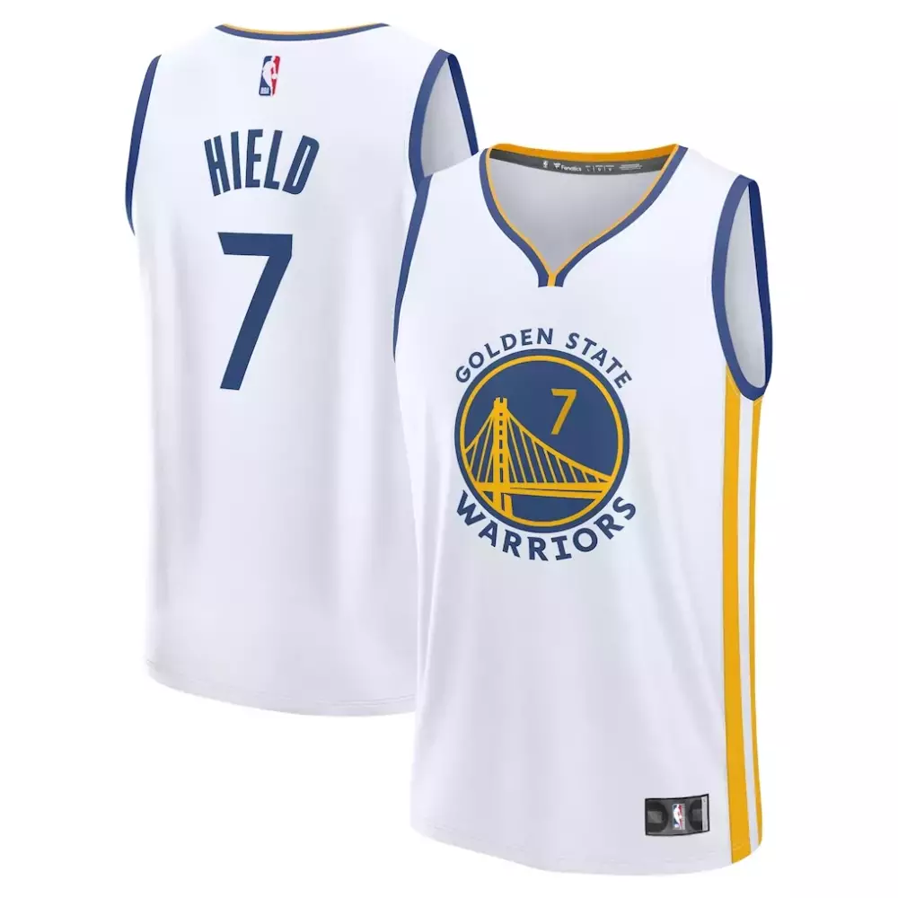 Hield Golden State Warriors 2025 Association Edition Jersey | White Replica Fan Gear | For Men, Women & Youth