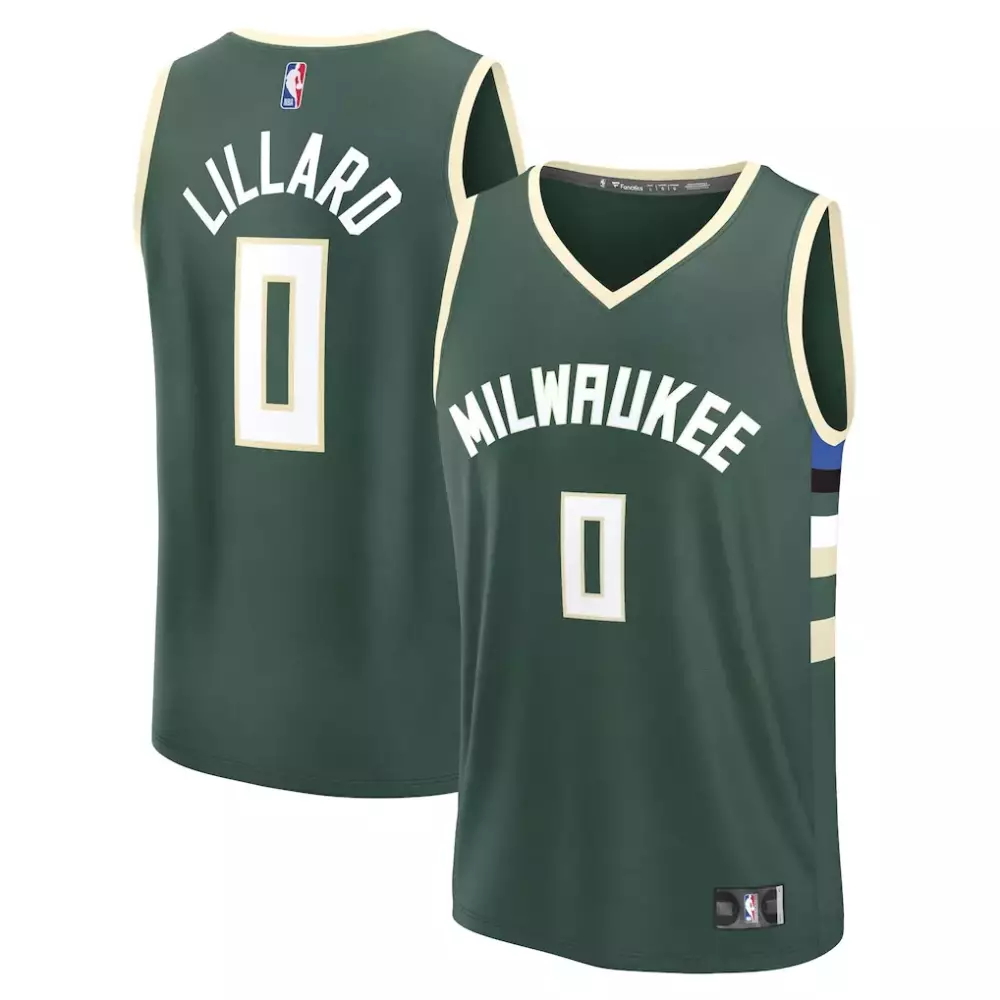 Damian Lillard Milwaukee Bucks Fanatics Fast Break Replica Jersey | Icon Edition Hunter Green | For Men, Women & Youth