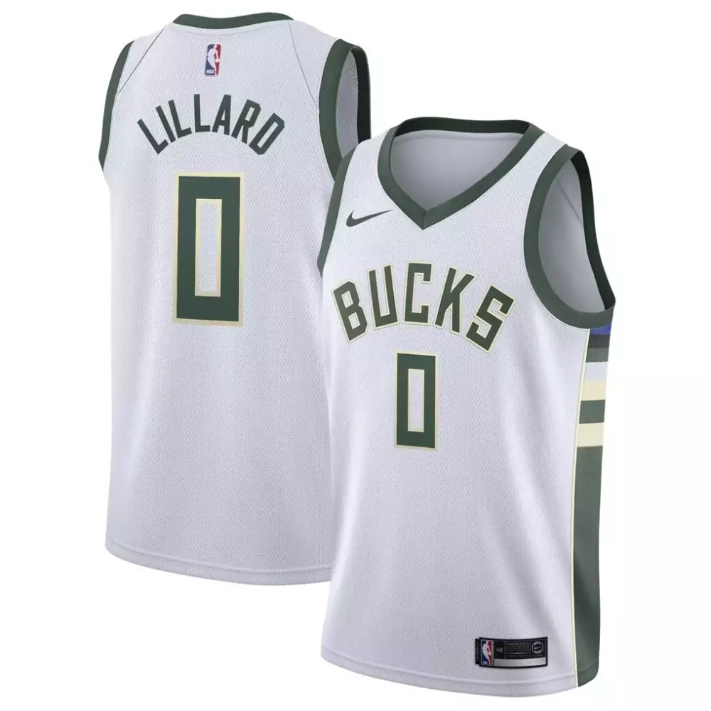 Damian Lillard Milwaukee Bucks Nike Unisex Swingman Player Jersey | Association Edition White | For Men, Women & Youth