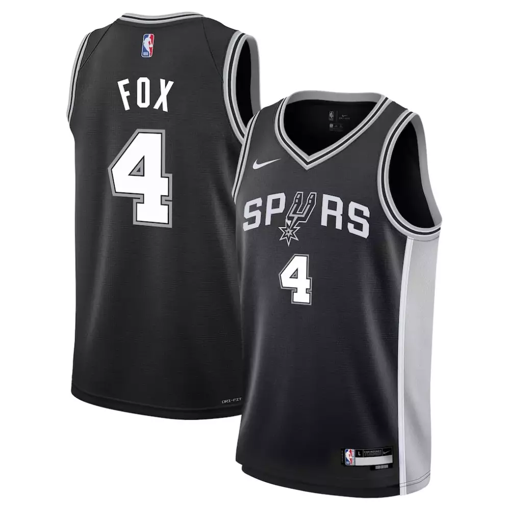 De'Aaron Fox San Antonio Spurs Nike Youth Swingman Jersey | Black Icon Edition | Fan Gear for Kids, Men & Women