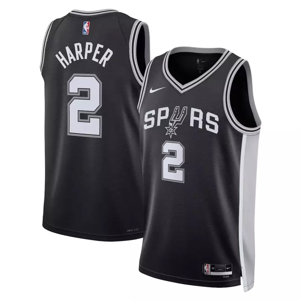 Dylan Harper San Antonio Spurs Nike Swingman Jersey | Black Icon Edition | Unisex Fan Gear for Men, Women & Youth