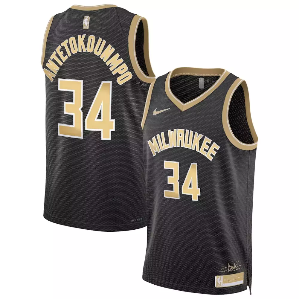 Giannis Antetokounmpo Milwaukee Bucks Nike Unisex Select Series Swingman Jersey | Black | Replica Fan Gear for Men, Women & Youth