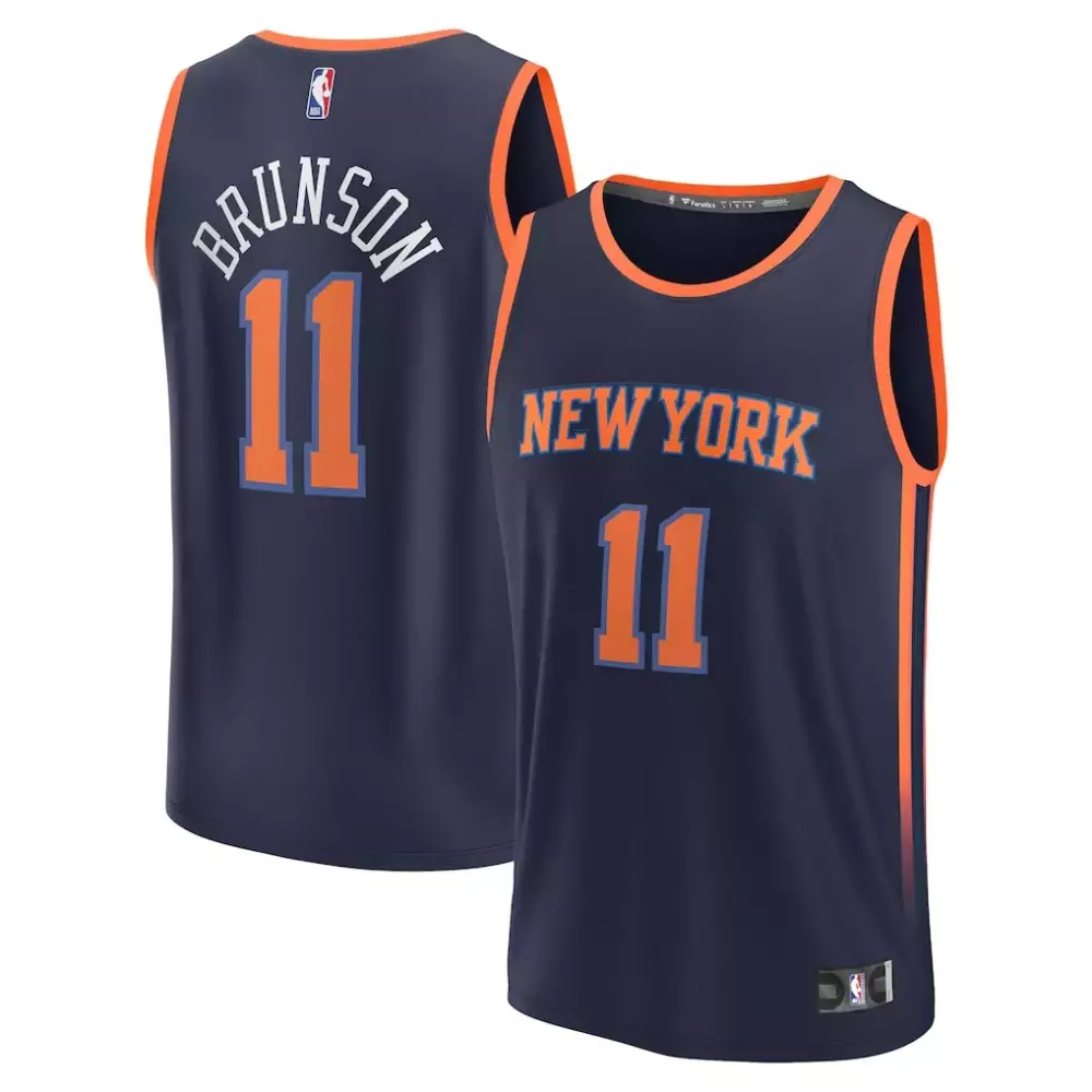 Jalen Brunson New York Knicks Statement Edition Jersey | Fast Break Replica in Navy | Fan Gear for Men, Women & Youth