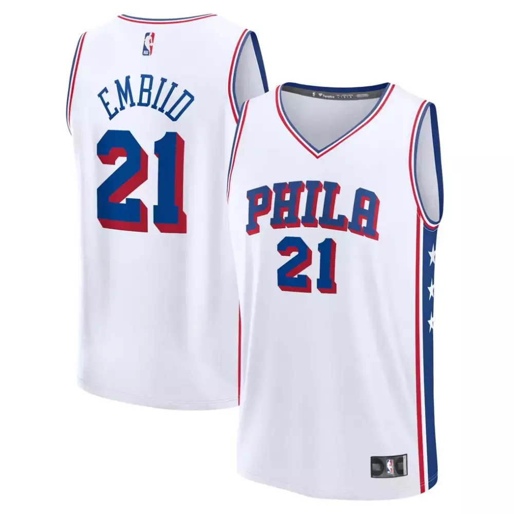 Joel Embiid Philadelphia 76ers Fanatics Fast Break Replica Player Jersey | Association Edition White | For Men, Women & Youth