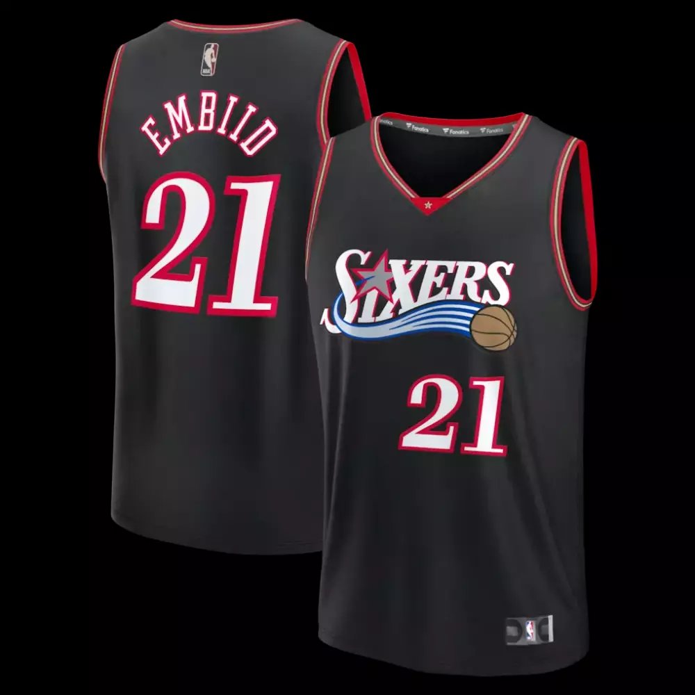 Joel Embiid Philadelphia 76ers Fanatics Fastbreak Jersey | Classic Edition Black | Stylish Fan Gear | For Men, Women & Youth