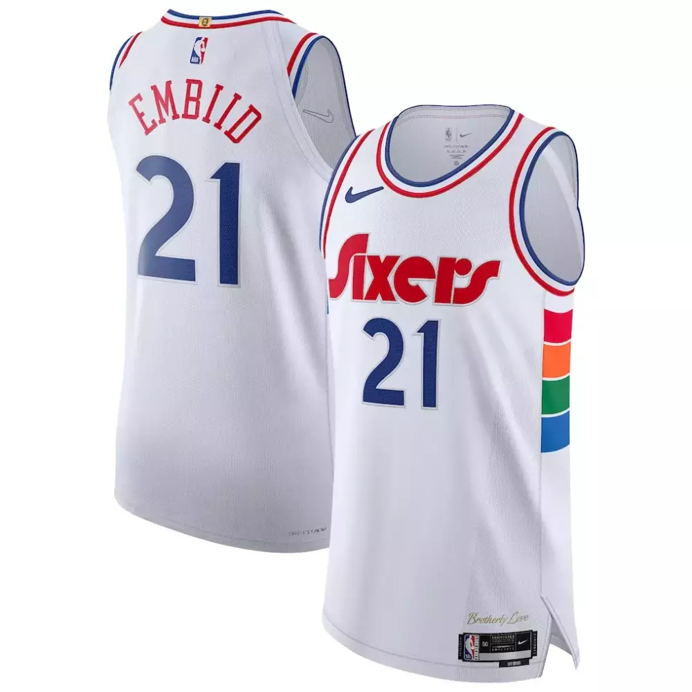Joel Embiid Philadelphia 76ers 2024-25 City Edition Authentic Jersey | White Player Gear | For Men, Women & Youth