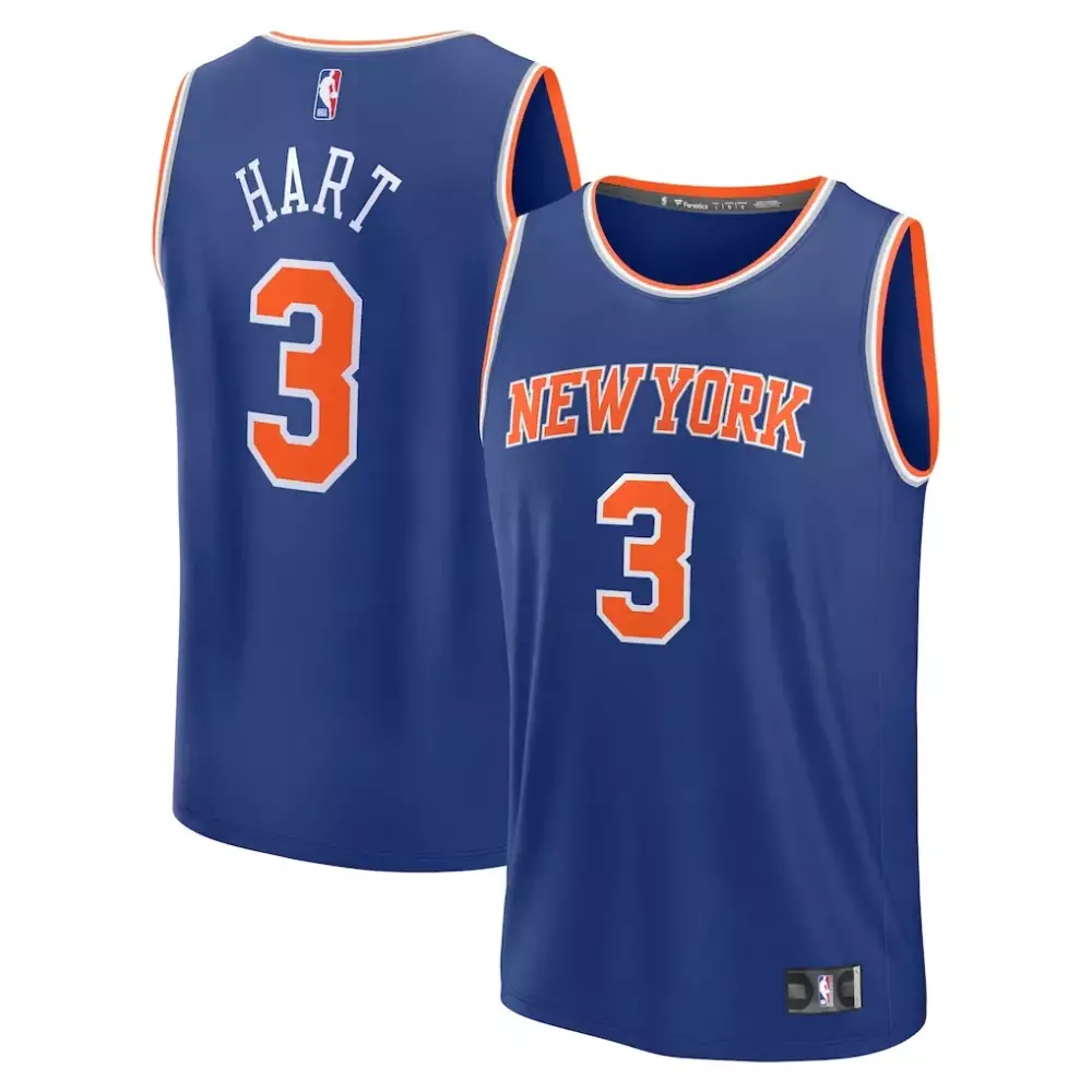 Josh Hart New York Knicks Icon Edition Jersey | Fast Break Replica in Blue | Fan Gear for Men, Women & Youth