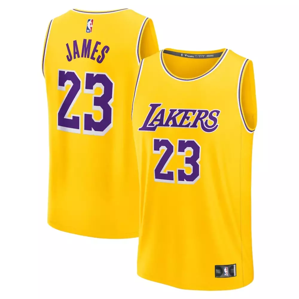 LeBron James Fanatics Fast Break Replica Jersey | Icon Edition Gold | For Men, Women & Youth