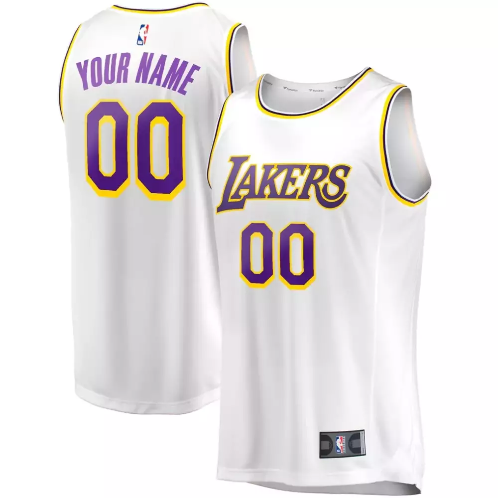 Custom White Los Angeles Lakers Fast Break Jersey | Association Edition | Perfect Fan Gear | For Men, Women & Youth