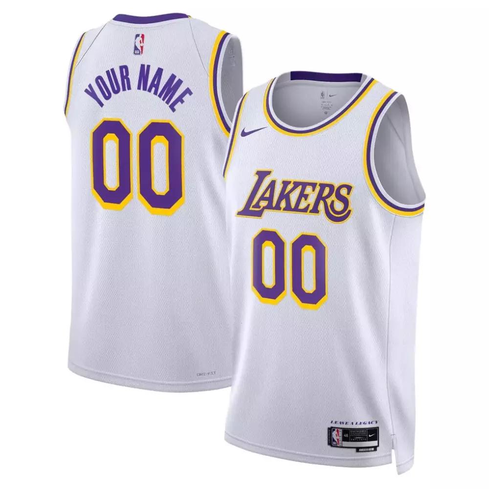 Unisex Swingman Custom Jersey | Los Angeles Lakers White Association Edition | Game Day Outfit for Men, Women & Youth