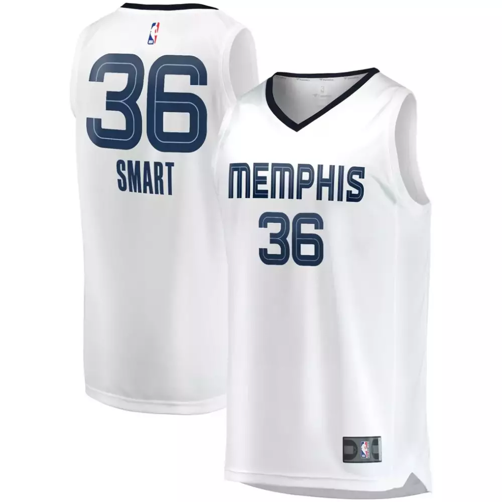 Marcus Smart Memphis Grizzlies Association Edition Jersey | White Fast Break Style | Fan Gear for Men, Women & Youth