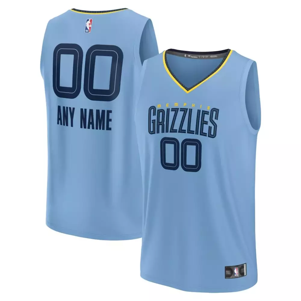 Memphis Grizzlies Custom Fast Break Jersey | Light Blue Statement Edition | Fan Gear for Men, Women & Youth