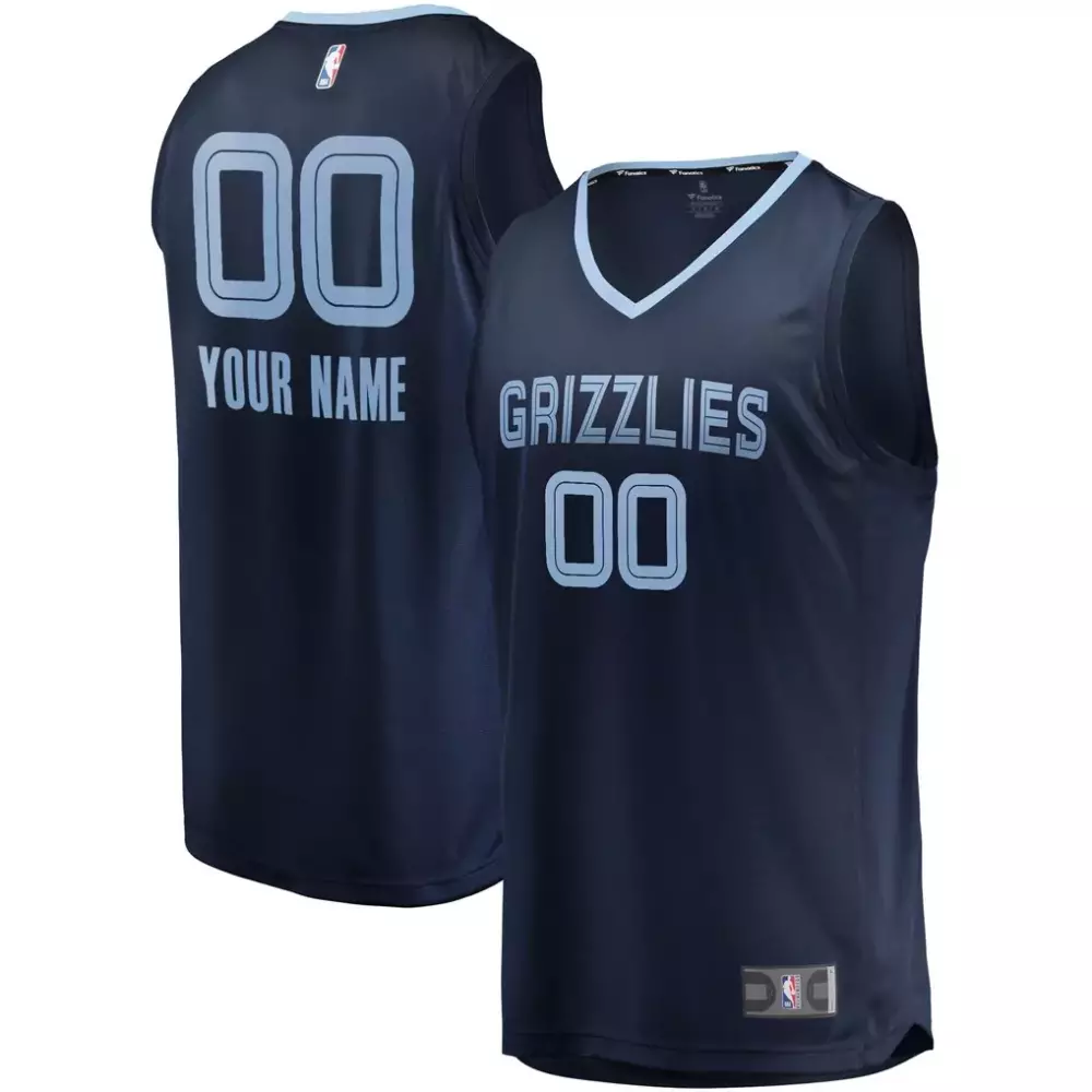 Youth Memphis Grizzlies Fast Break Custom Replica Jersey | Navy Icon Edition | Fan Gear for Kids