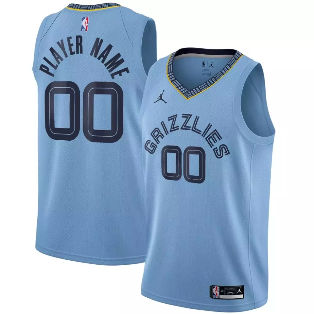 Light Blue Jordan Brand Swingman Custom Jersey | Memphis Grizzlies Statement Edition | For Men, Women & Youth