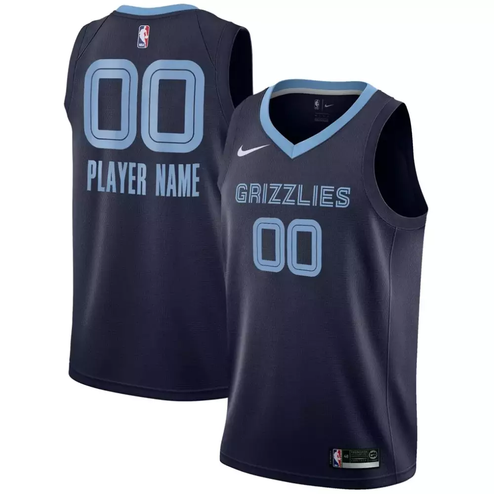 2020-21 Memphis Grizzlies Swingman Custom Jersey | Icon Edition Navy | Unisex Fan Gear for All