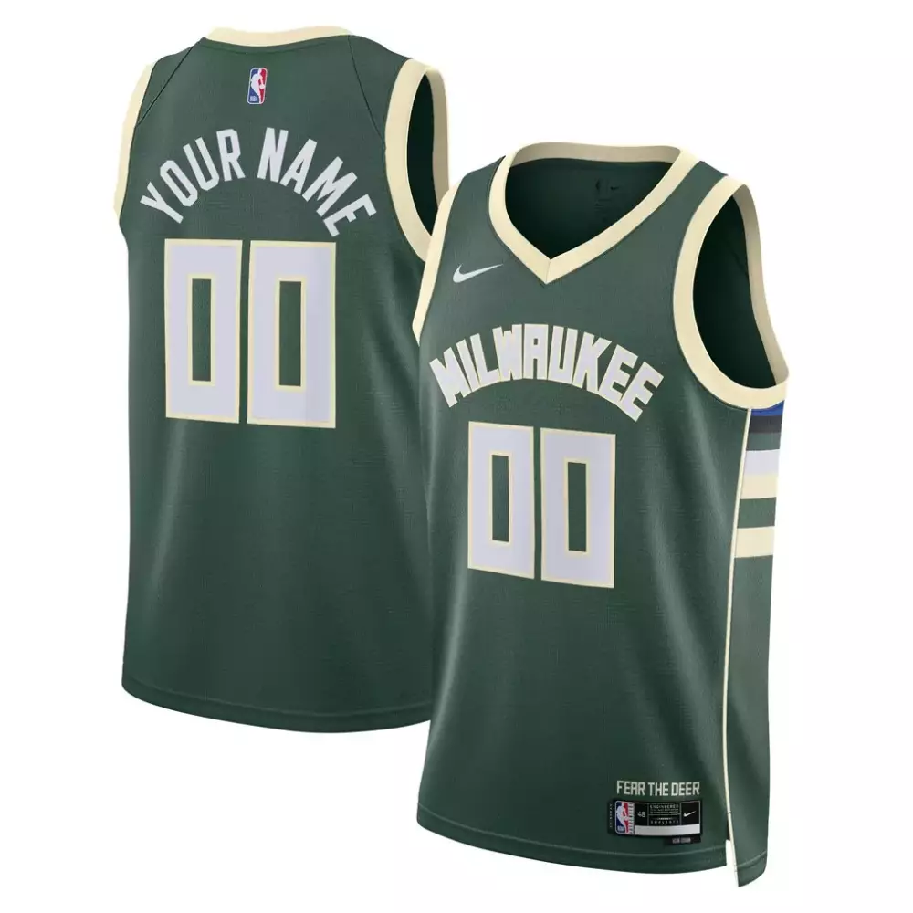 Milwaukee Bucks Nike Unisex Swingman Custom Jersey | Hunter Green Icon Edition | Stylish Fan Gear | For Men, Women & Youth