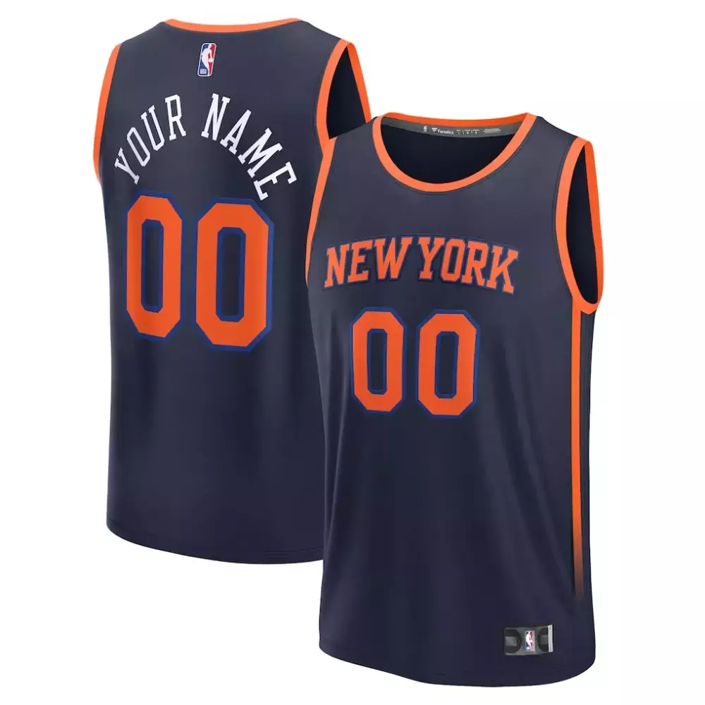 New York Knicks Youth Statement Edition Jersey | Fast Break Custom Replica in Navy | Fan Gear for Men, Women & Youth