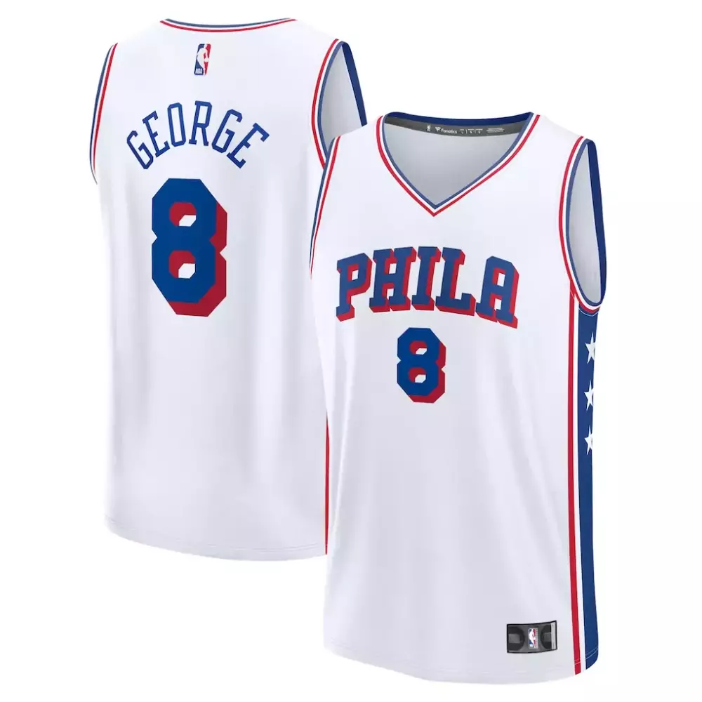 Paul George Philadelphia 76ers Fanatics Youth Fast Break Replica Player Jersey | Association Edition White | For Men, Women & Youth