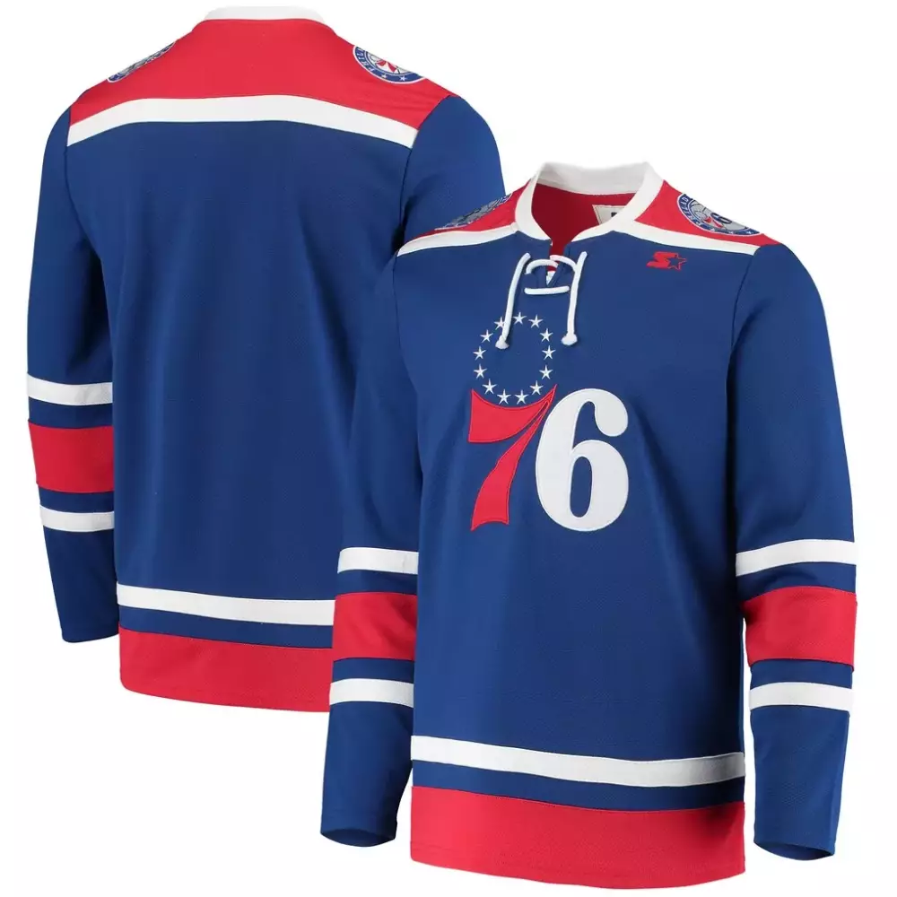 Philadelphia 76ers G-III Sports Pointman Hockey Fashion Jersey | Royal Color | Stylish Fan Gear for All | For Men, Women & Youth