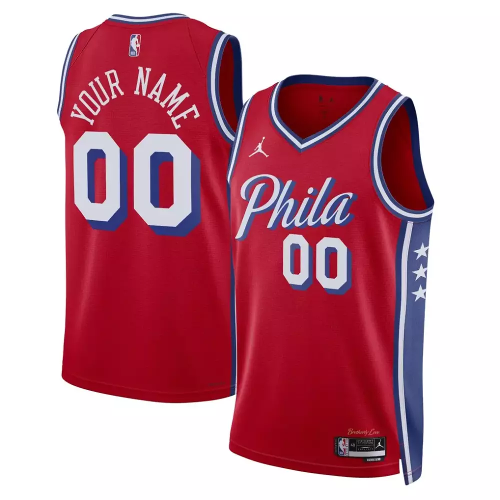 Red Statement Edition Jersey | Tyrese Maxey Philadelphia 76ers | Unisex Fan Gear for All | For Men, Women & Youth