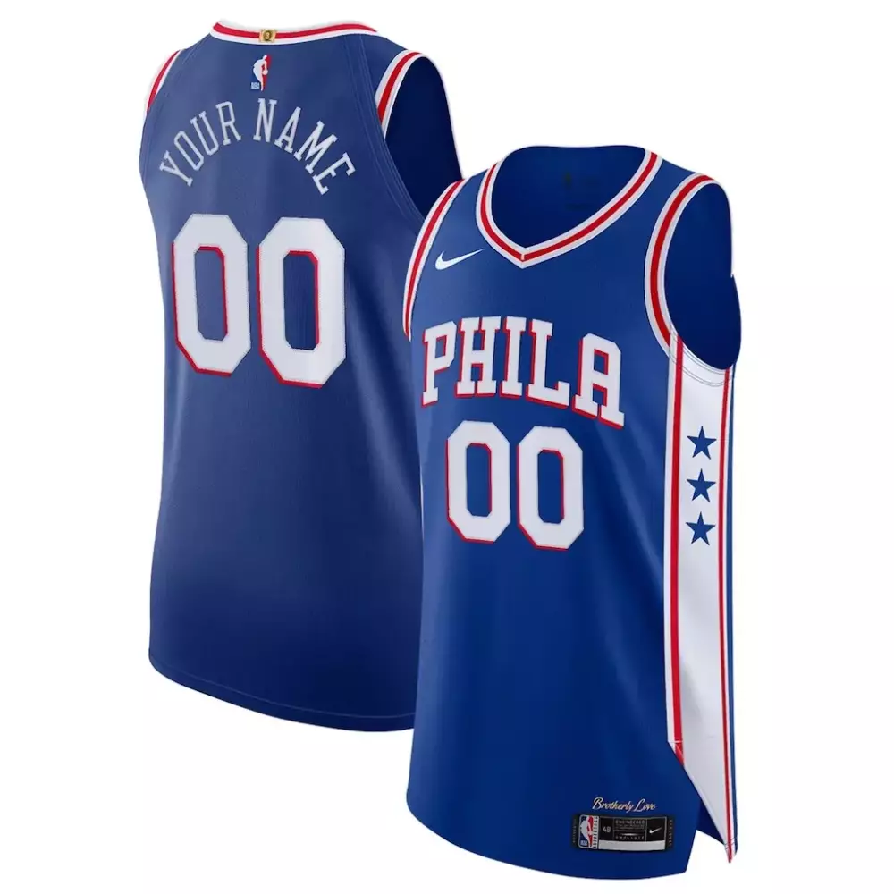 Nike Swingman Custom Jersey | Blue Icon Edition Philadelphia 76ers | Stylish Fan Gear for All | For Men, Women & Youth