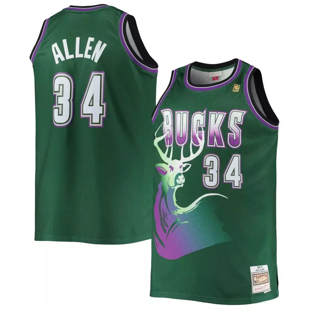 Ray Allen Milwaukee Bucks 1996-97 Hardwood Classics Swingman Jersey | Hunter Green | Big & Tall | Fan Gear for Men, Women & Youth