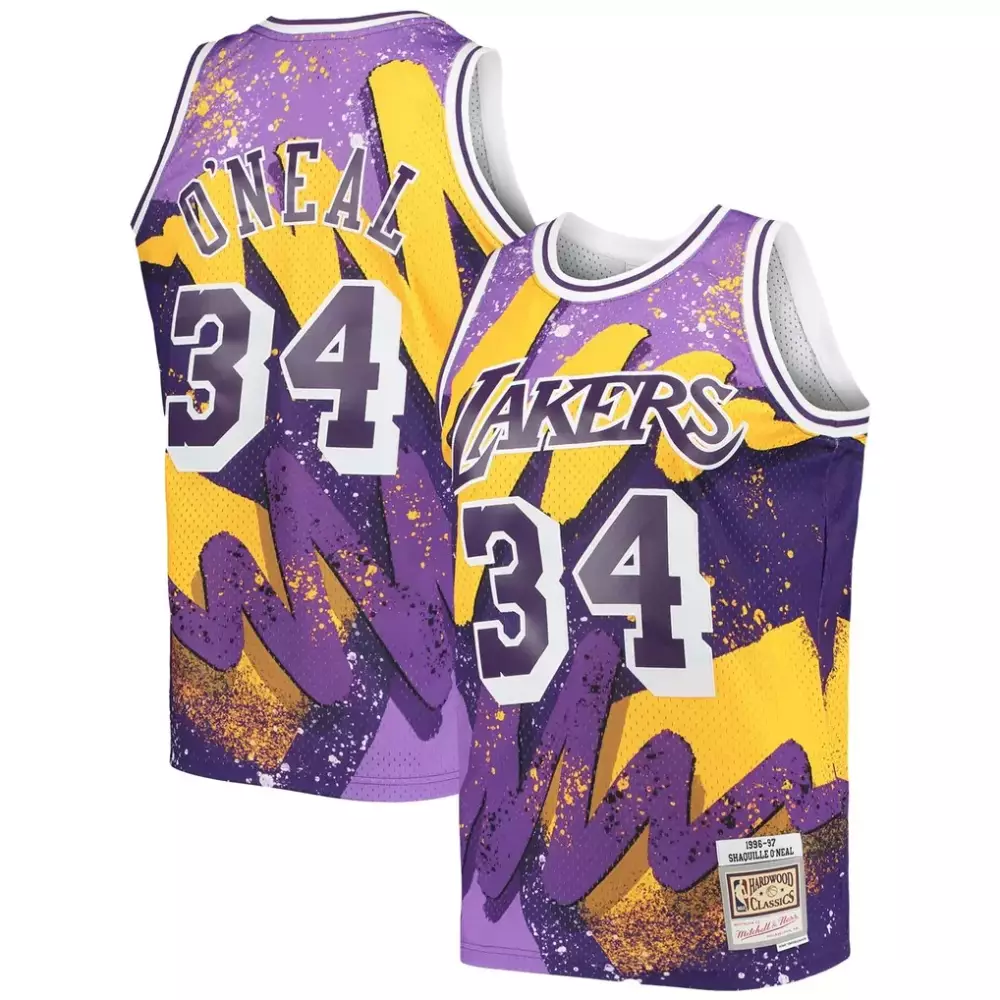Shaquille O'Neal Lakers Hardwood Classics Hyper Hoops Jersey | Mitchell & Ness Purple | For Men, Women & Youth