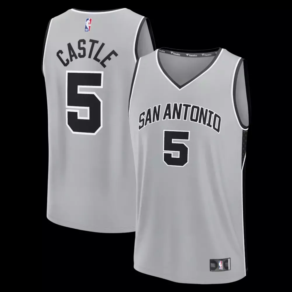 Stephon Castle San Antonio Spurs Youth Fast Break Jersey | Statement Edition Silver Fan Gear | For Men, Women & Youth