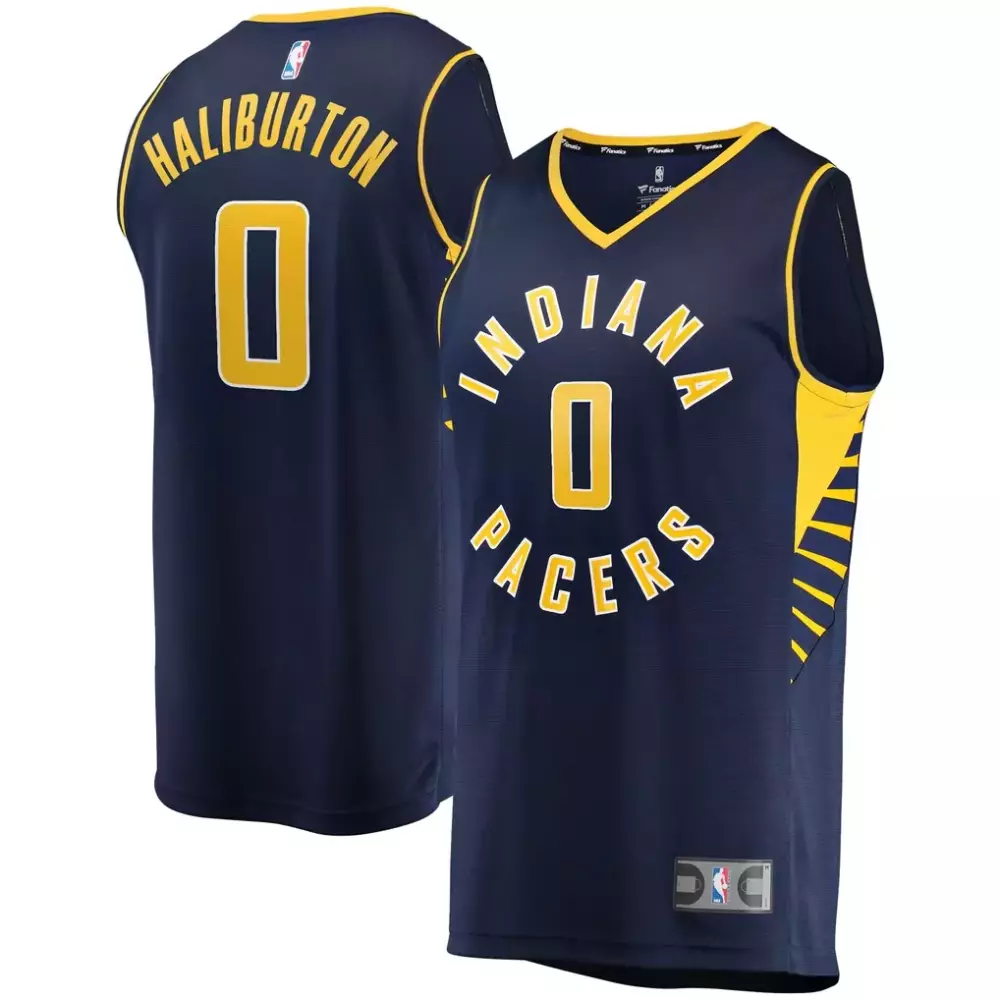 Tyrese Haliburton Indiana Pacers 2025 Icon Edition Fast Break Jersey | Navy Replica Fan Gear | For Men, Women & Youth