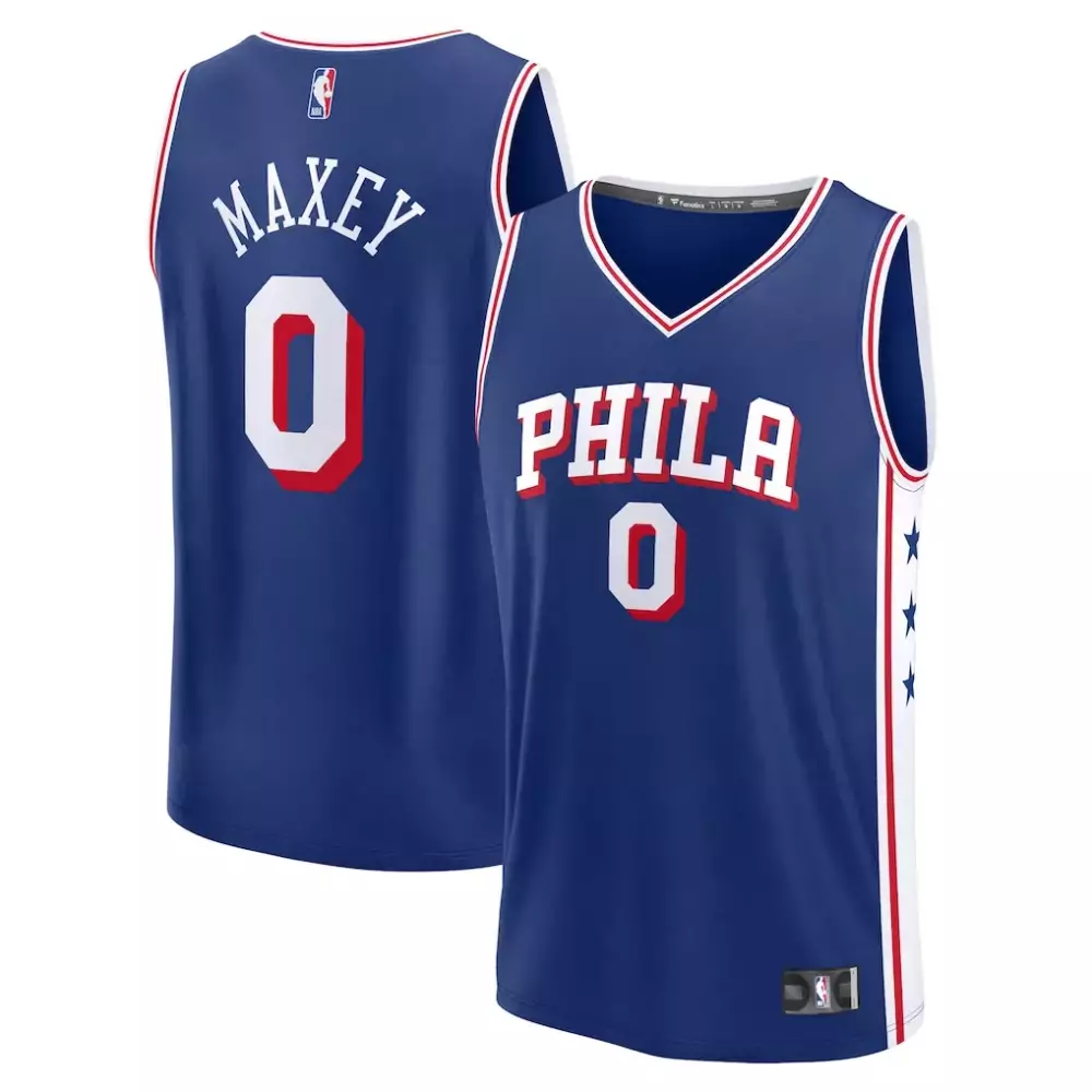 Tyrese Maxey Philadelphia 76ers Fast Break Replica Player Jersey | Icon Edition Royal | Game Day Outfit | For Men, Women & Youth