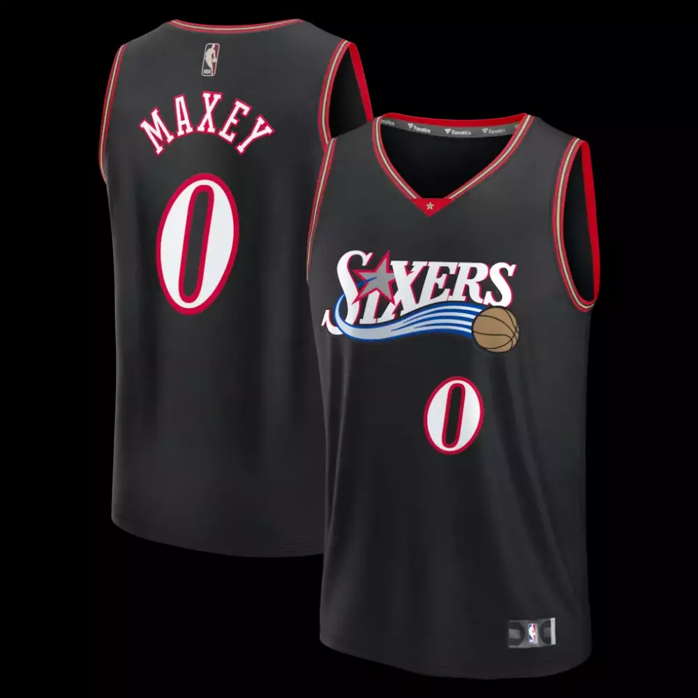 Tyrese Maxey Philadelphia 76ers Fastbreak Jersey | Classic Edition Black | Limited Edition Fan Gear | For Men, Women & Youth