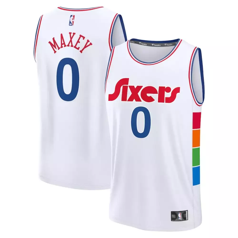 Tyrese Maxey Philadelphia 76ers Youth Fast Break Player Jersey | City Edition White | Limited Edition Fan Gear | For Men, Women & Youth