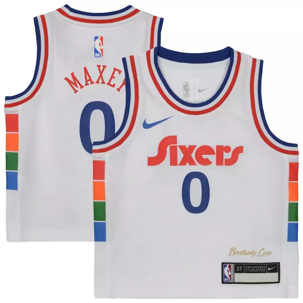 Tyrese Maxey Philadelphia 76ers Nike Infant Swingman Player Jersey | City Edition White | Limited Edition Fan Gear | For Men, Women & Youth