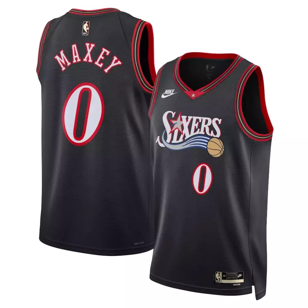Tyrese Maxey Philadelphia 76ers Nike Unisex Swingman Jersey | Classic Edition Black | Limited Edition Fan Gear | For Men, Women & Youth